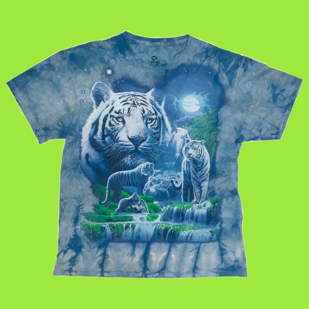 Liquid blue white tiger joe exotic vibe size large